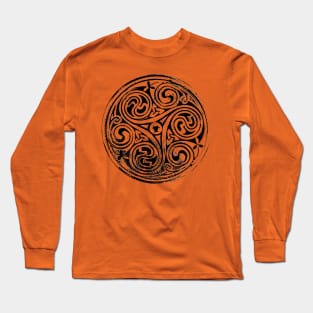 Black Whirls and Swirls Long Sleeve T-Shirt